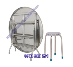 Bộ bàn tròn 6 ghế đẩu loại thường