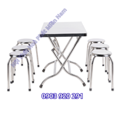 Bộ bàn ghế inox 6 ghế loại thường